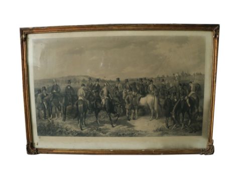 After Michael Angelo Hayes&nbsp;  "The Corinthian Cup, Punchestown, 1854,"&nbsp; a rare black and white Print by T. Stanfield