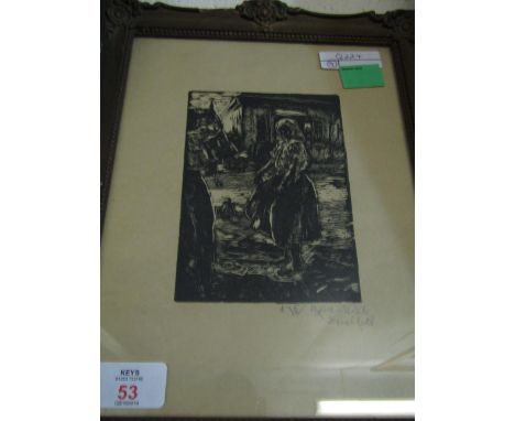 SIGNED ETCHING OF A LADY   
