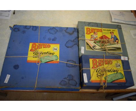 Group of Bayko building sets including converting set No 3, converting set No 2 and a further set (3)