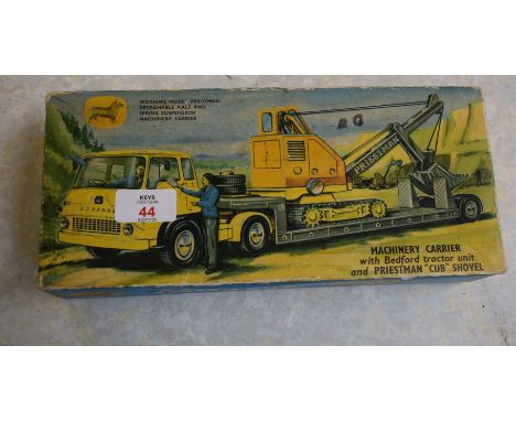 Corgi machinery carrier with Bedford tractor unit and Priestman cub shovel manufactured by Corgi Toys Gift Set No 27 in origi