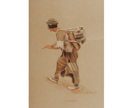 GEORGE R. COPCUTT (19TH/20TH CENTURY) 'Ladakhi', signed and titled, watercolour heightened in white, 31 x 22cm
