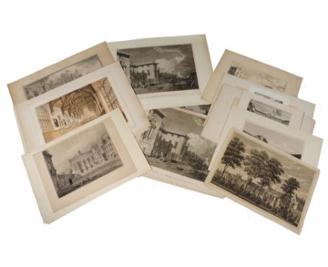 MICHAEL ANGELO ROOKER 'St John's College from the Garden', engraving, 30 x 46cm; five further engraved views of the College; 