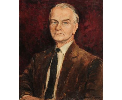 ANGELA THORNE (b.1911) Portrait of Jan Kurzke (Polish), signed and dated 1949, oil on canvas, 60 x 50cm