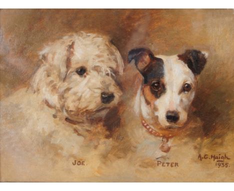 ALFRED GRENFELL HAIGH (1870-1963) Portrait of 'Joe' and 'Peter' (A West Highland Terrier and Jack Russell), signed, dated 193