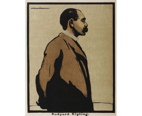 WILLIAM NICHOLSON 'Rudyard Kipling', lithograph in colours, 28 x 22cm; and after David Low - 'J.L. Garvin', monochrome print,