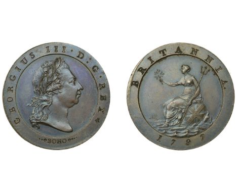 George III (1760-1820), Pre-1816 issues, Pattern mule Halfpenny, 1797 (late Soho), by C.H. Küchler, in copper, from a 1795 ob
