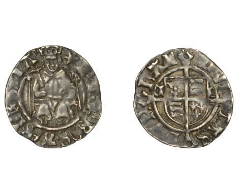 Henry VIII (1509-1547), Second coinage, Penny, Sovereign type, Durham, Bp Tunstall, mm. star on obv. only, cd by shield, 0.62
