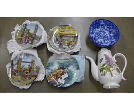 A set of twelve Davenport limited edition plates, three RNLA collectors plates with certificates and three others, a Portmeir