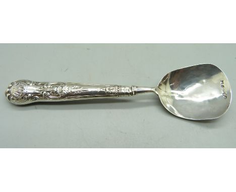A Georgian silver caddy spoon, Birmingham 1827 