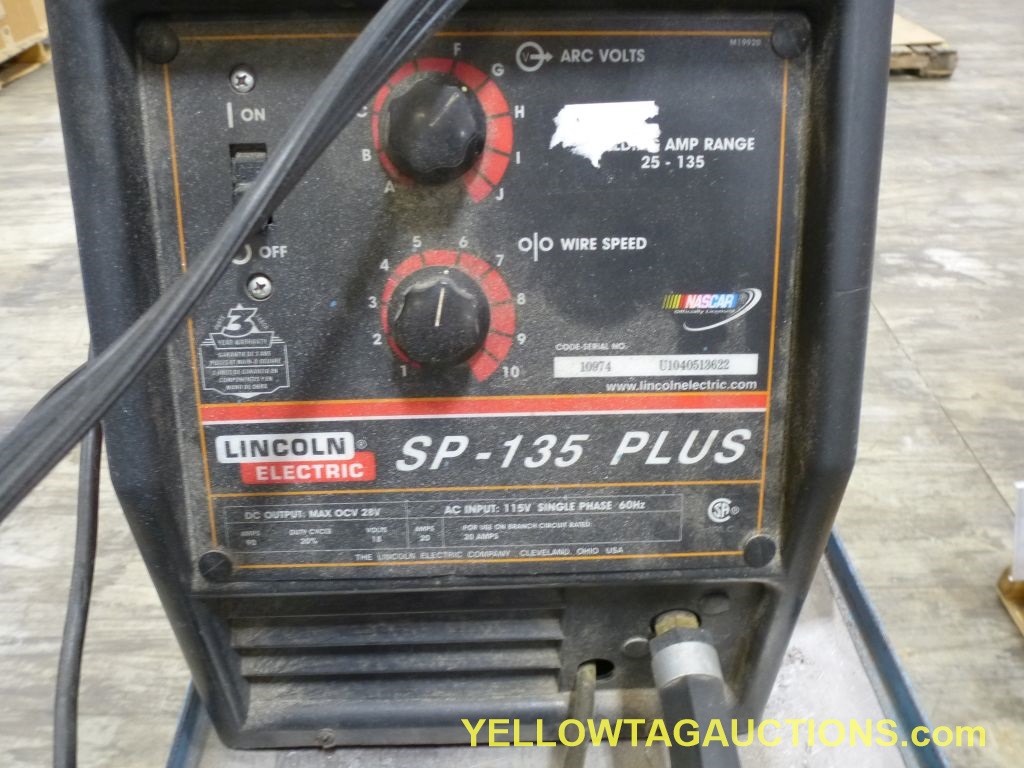 Lincoln Mig WelderModel No. SP135 Plus; 90A, 18V; Single PhaseLot