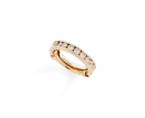A diamond half-eternity ring Channel-set with eleven round brilliant-cut diamonds, stamped 18kDimensions:Ring size: L/M