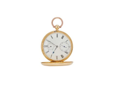 An 18ct gold full-hunter pocket watch ¾ plate movement signed B. Lawley, London, inscribed ‘for William Jaffray, Glasgow,’ ro