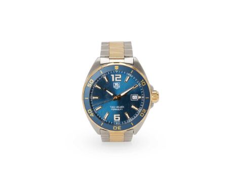 TAG Heuer:  A bi-coloured wristwatch Formula 1, WAZ1120, stainless steel case, quartz movement, round blue dial with gold-bor