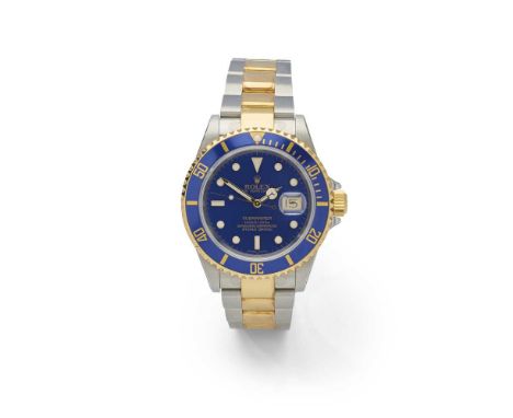 Rolex: A bi-colour wristwatch Oyster Perpetual Date Submariner model 16613, 2006 from papers, stainless steel case, automatic