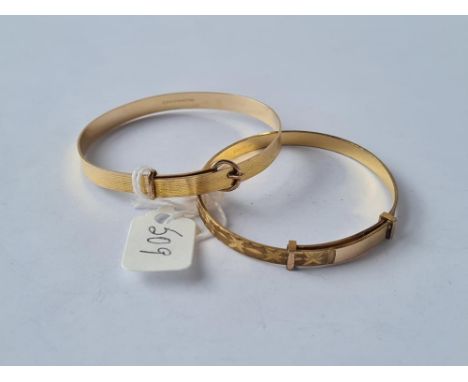 Two vintage rolled gold buckle bangles