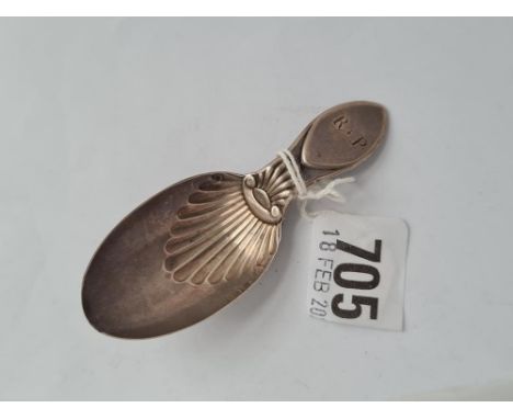 A George III caddy spoon with shell bowl Sheffield 1796 by Nath smith &amp; co 