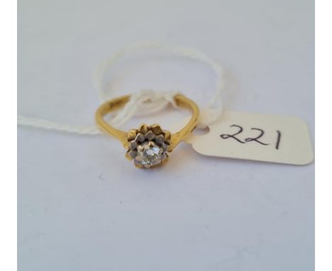 Solitaire diamond flower ring in 18ct gold size J