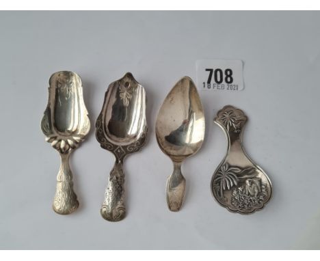 A four various Dutch caddy spoons 