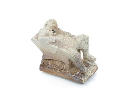 'Mr Pickwick Snoring Comfortably' a rare Martin Brothers stoneware model of Pickwick by Robert Wallace Martin, dated 1914, mo