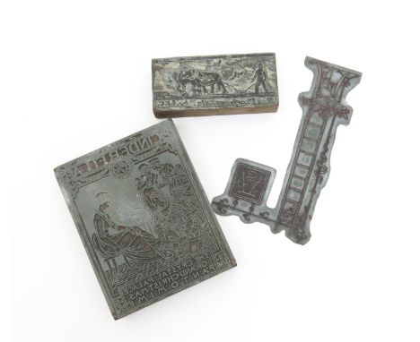 'Cinderella - The Crystal Palace' a copper printing block designed by Walter Crane, signed in the block, two other copper blo