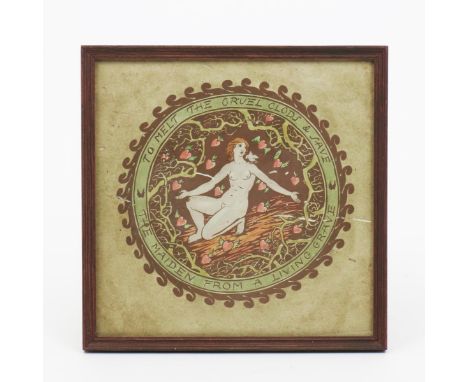 Godfrey Blout To Melt the Cruel Clods & Save The Maiden from a Living Grave lithograph on paper, framed unsigned, worm holes 
