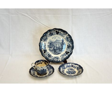 A Palissy Avon scenes pattern tea set comprising six teacups, seven saucers, eight side plates and a bread and butter plate. 