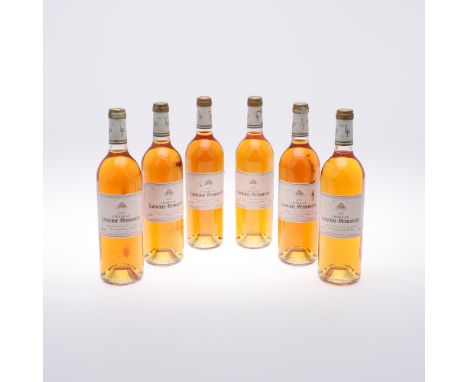 CHATEAU LAFAURIE-PEYRAGUEY SAUTERNES 2001. six bottles, all sealed with labels. * Some labels slightly torn and stained, leve