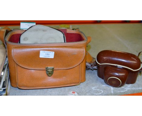 CAMERA BAG WITH ZEISS CAMERA, CAMERA ACCESSORIES ETC     
