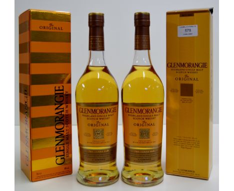 2 BOTTLES OF GLENMORANGIE 10 YEARS OLD "THE ORIGINAL" HIGHLAND SINGLE MALT SCOTCH WHISKY WITH PRESENTATION BOXES - EACH BOTTL