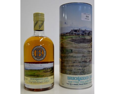 BRUICHLADDICH "THE 18TH GREEN, ROYAL TROON" 14 YEARS OLD ISLAY SINGLE MALT SCOTCH WHISKY WITH PRESENTATION TIN - 700ML, 46% V