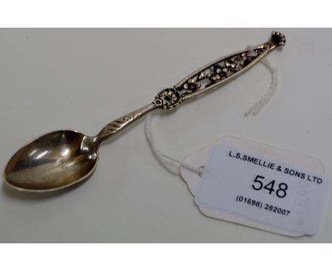 ORNATE AMERICAN STERLING SILVER SOUVENIR SPOON - WASHINGTON, MARCH 4TH, 1889     