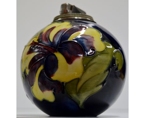 MOORCROFT POTTERY TABLE LIGHTER WITH ORIGINAL PAPER LABEL ON BASE     