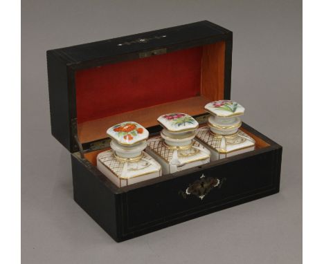 A 19th century Continental tea caddy. 24 cm wide.