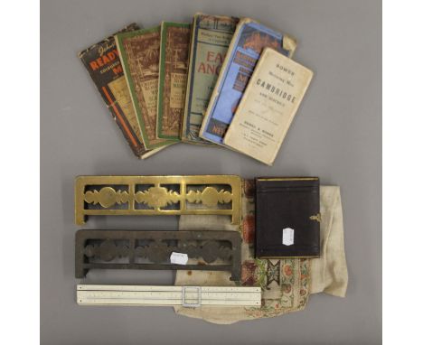 A quantity of miscellaneous items including miniature fenders, vintage maps etc.