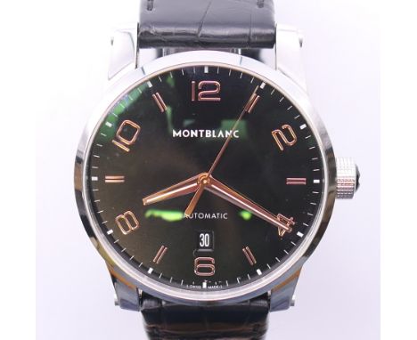 A Montblanc (Mont Blanc) heritage chronometer Timewalker, boxed with documents. 4.5 cm wide.