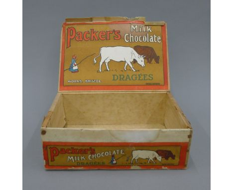 A vintage Packer's milk chocolate box.  27.5 cm long. 