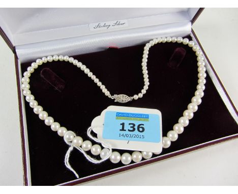 Freshwater pearl necklace the clasp stamped 925