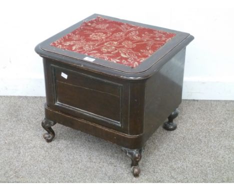 Victorian mahogany commode stool with pot, W50cm