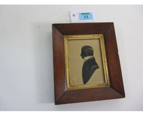 English School ( early 19th century): silhouette portrait miniature of a gentleman in rosewood frame