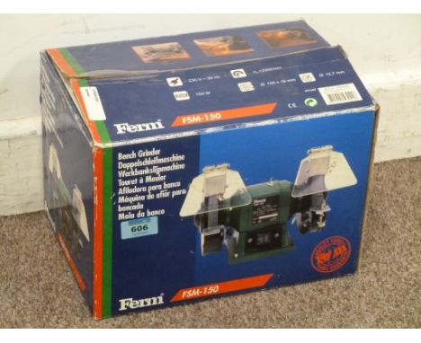 Ferm FSM-150 bench grinder with twin grinding stones