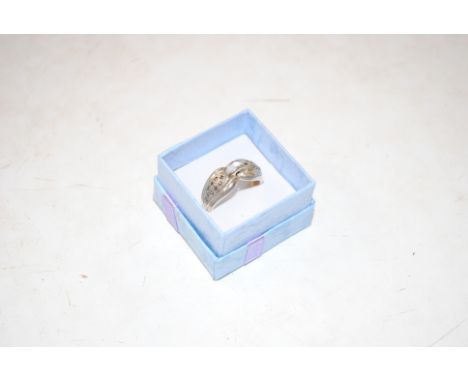 A vintage sterling silver and marcasite ring size R/S, approx. 6gm