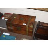 A brass bound mahogany writing box