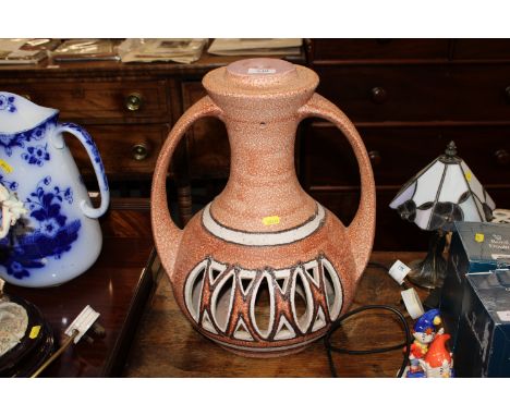 A Continental Studio pottery table lamp base