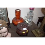 Two wicker covered Japanese vases