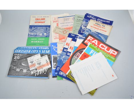 Leicester City interest - 1949 offical programmes and booklets from Leicester City v Portsmouth at Arsenal stadium, 1961 FA c