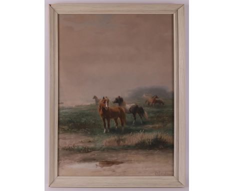 Eerelman, Otto "Horses in landscape", signed bottom right, color lithograph/paper, h 53.5 x w 38.5 cm.