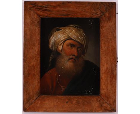 Romantic school 19th century "Portrait of Moses", after a 17th century example, 19th century, oil paint/canvas, h 22 x w 17 c