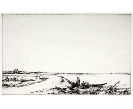William Palmer Robins(1882-2001)"The Stour near Manningtree",Signed and dated 1922 in the plate, signed with pencil in the ma
