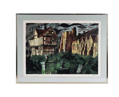 John Edgerton Christmas Piper(1903-1992)"Stokesay Castle",pencil signed, and numbered 32/70,screenprint,plate 54 x 76.5, 74 x