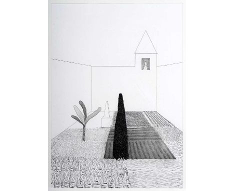 David Hockney(b.1937)"Rapunzel Growing in the Garden" (1969), from the ‘Six Fairy Tales from the Brothers Grimm’ series,unsig